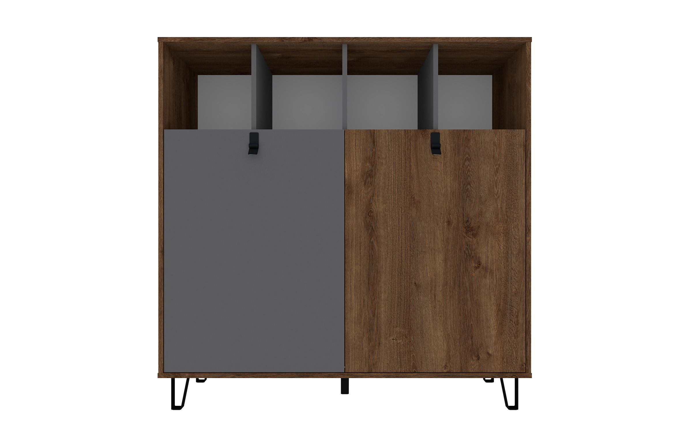 Comoda Rivera, stejar bronz + grafit gri  2